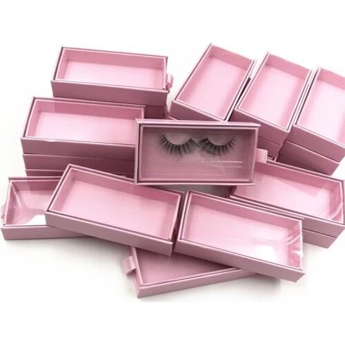 New colorful Square Drawer Case Empty box Print logo Mink False Eyelash Packaging Logo Glitter Paper magnetic Box makeup