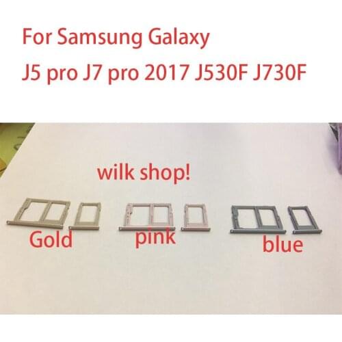 NEW 1Set SIM & SD Card Holder Tray For Samsung Galaxy J5 pro J7 pro 2017 J530F J730F Single Dual Card Holder Slot Adapter