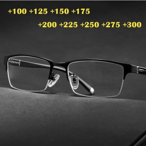 Ultralight Photochromic Progressive Reading Glasses Multifocal Anti Blue-Light Presbyopia Glasses Men Flexible Half Frame Tr90