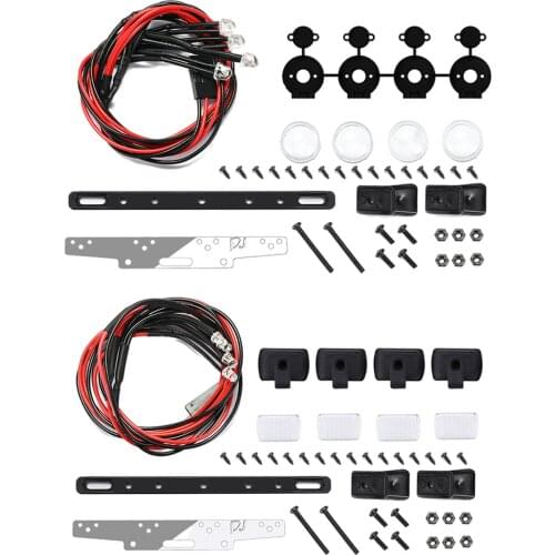 1/24 Metal RC Crawler Light Bar Kit 4LEDs Roof Light Flashing Lamp for AXIAL SCX24 Car Upgrade Parts