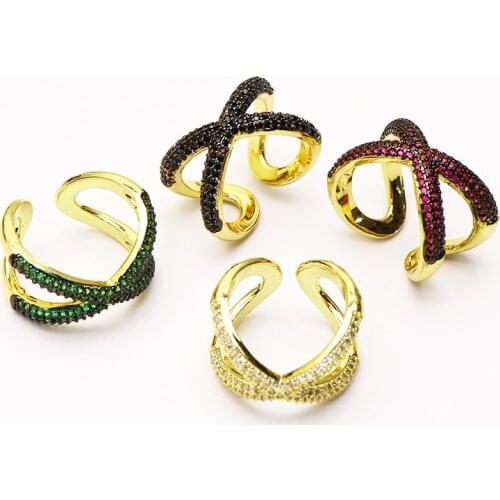 10 Pieces Zircon rings adjustable rings for women zircon jewelry crystal rings for women fashion jewelry accessories 8160