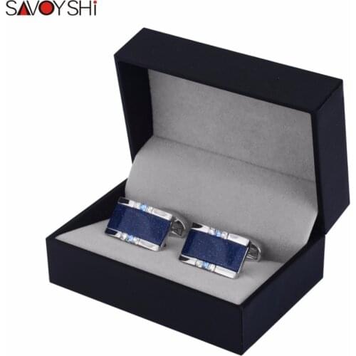 SAVOYSHI Low-key Luxury Star Stone Cufflinks for Mens Shirt Brand Cuff bottons High Quality Square Cufflinks Gift Men Jewelry