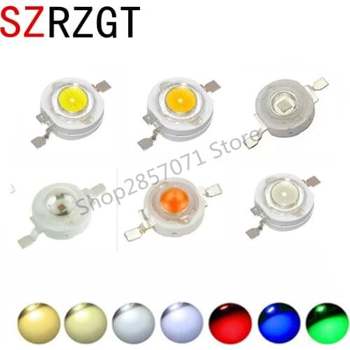 10pcs 1W 3W High Power LED lamp Bulb Diodes SMD 110-120LM LEDs Chip For 3W - 18W Spot light Downlight