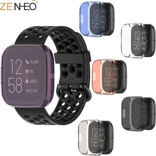 Ultra-thin Soft TPU Protector Case Cover For Fitbit Versa 2 Smart Watch Full Coverage Protective Shell Protector Silicone Cases