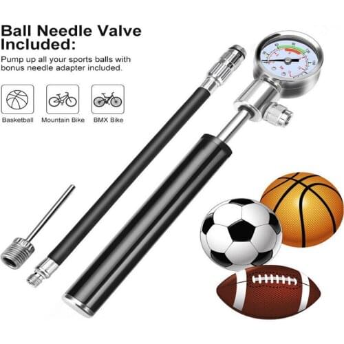 Mini Bike Pump 7.8Inches Portable Lightweight Bicycle Air Pump with Gauge 210Psi Presta Schrader Valve For MTB Bike Ball Toy