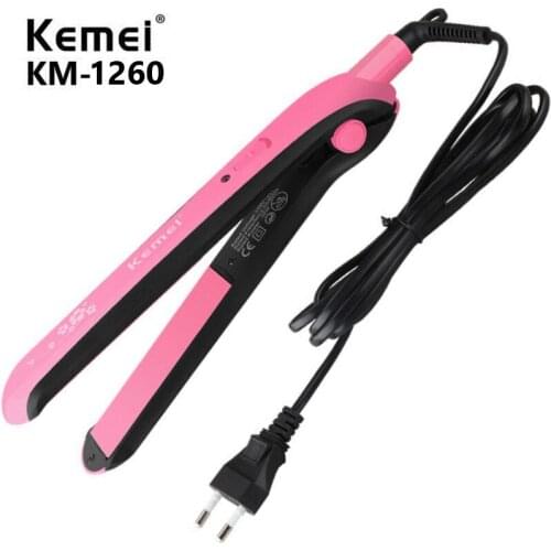 Hair Straightener Temperature Adjustment Tourmaline Ionic Flat Iron Widen Panel Ceramic Heating Plate Salon Styling Tool KM-1260
