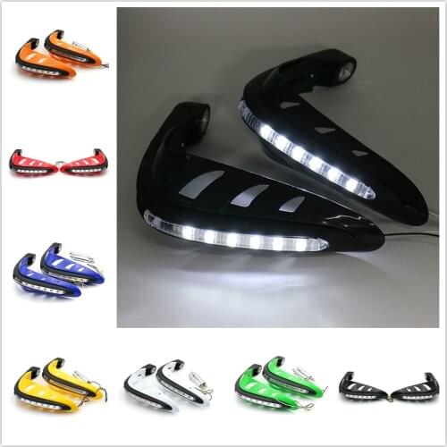 1Pair Motorcycle Handlebar Hand Protector with LED Light Handguards LED Hand Guard Universal Hand Guards Motor accessories