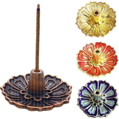 1PC 9-Hole Copper Incense Holder Mini Flower Incense Sticks Burner Cones Censer Teahouse Home Decoration Accessories