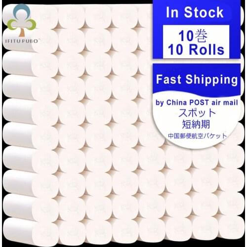 10 Rolls/Lot Fast Shipping Toilet Roll Paper 4 Layers Home Bath Toilet Roll Paper Primary Wood Pulp Toilet Paper Tissue Roll