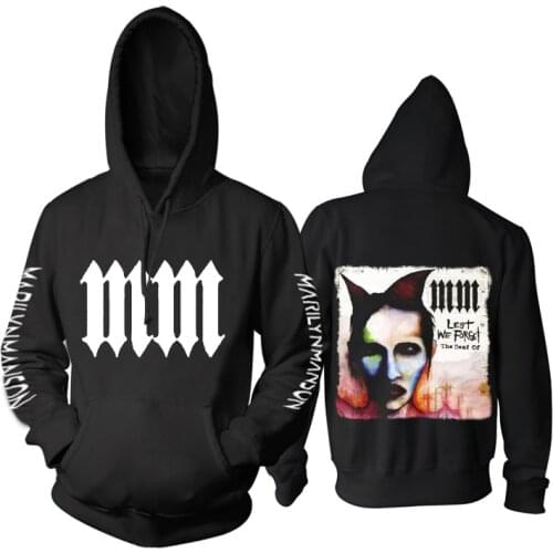 12 Designs Marilyn Manson Demon Zipper Pollover Hoodie Rock Black Sudadera Punk Heavy Metal Sweatshirt Fleece Rocker Outerwear