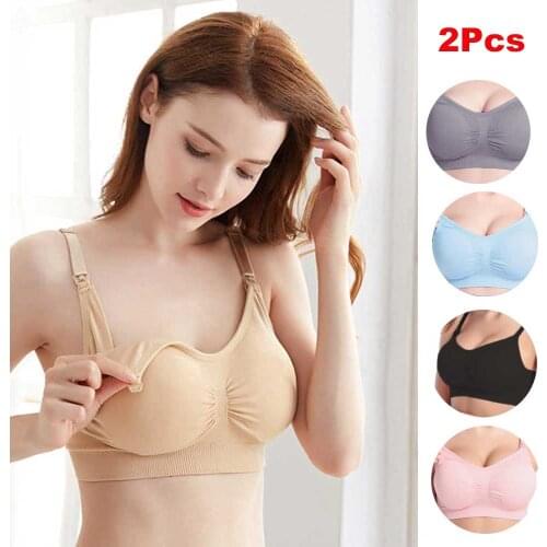 2Pcs/Set Maternity Bras Wirefree Nursing Bra Pregnancy Clothes Prevent Sagging Breastfeeding Womens Breathable Lactancia Bra
