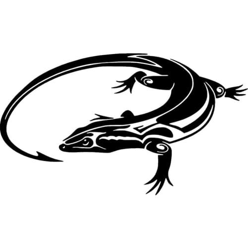 22*12.7CM Fashion Tribal Iguana Lizard Car Stickers Vinyl Car Styling Personality Decal Black/Silver C9-2143