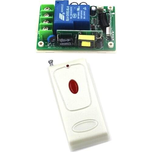 220V Wide voltage, 85V-250V 1CH wireless remote control switch with 1-button remote controller self-locking SKU: 5538