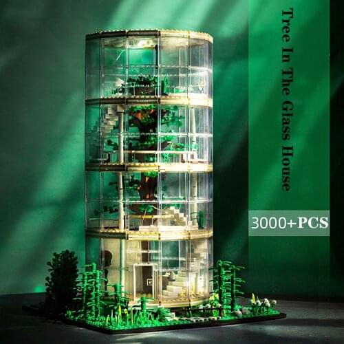 3495pcs+ Forest Villa Building Blocks Glass Tree House 3D Model Architecture Bricks Toys For Kid Christmas Gift 85016