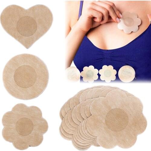 5 Pairs Total 10 Pieces Of Disposable Non-woven Nipple Stickers Plum Blossom Round Love Heart Shape Ladies Personal Products