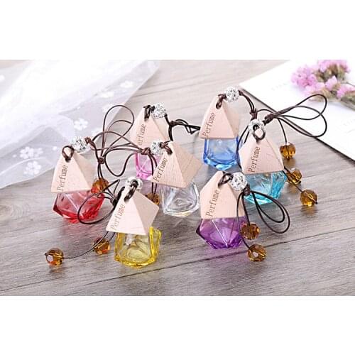 6ml Exquisite Car Perfume Pendant Essential Oil Glass Bottle Empty Car Hanging Perfume Bottle 100pcs/lot