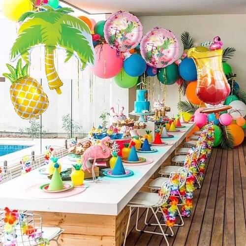 Amawill Flamingo Summer Party Balloons Decorations Kit Hawaiian Flamingo Themed Party Supplies Pineapple Watermelon Beach Decor