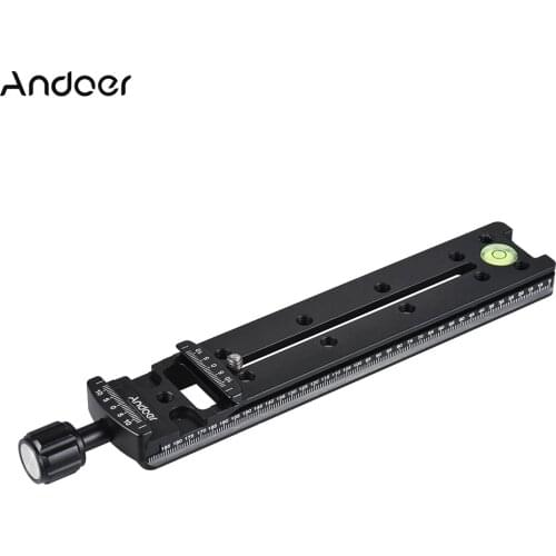 Andoer FNR-200 Tripod Quick Release Plate 200mm/140mm/100mm Tripod Nodal Slide Rail for Arca Swiss Photography Accessories