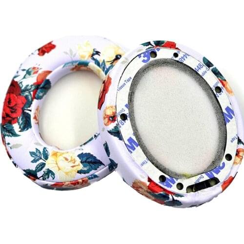 White Floral Comfort Headphone Pads replacement ear pdas for Beats by dr dre Studio 2.0 Studio 3 B0500 B0501 Wireless headphones