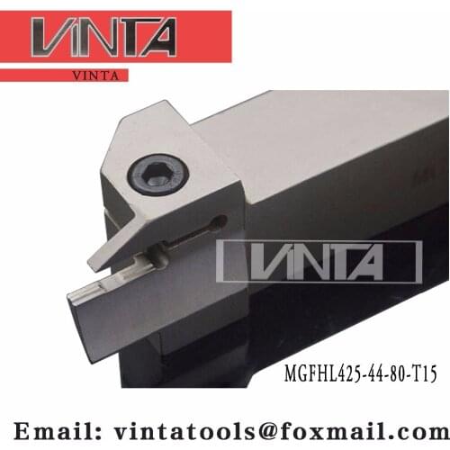 Free shipping MGFHL425-44-80-T15 cnc cutting tools Grooving tool holder matched Korloy inserts MGMN400-M