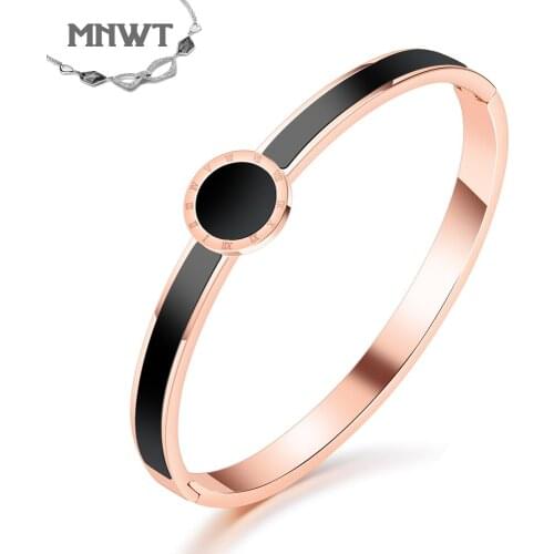MNWT Fashion Jewelry Bracelets&Bangles Womens Stainless Steel Bracelet Rose Gold Dress Bracelet Gift Women Pulseras Mujer