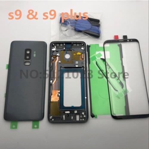 S9 Original Full Housing Case Back Cover + LCD Front Screen Glass Lens + Middle Frame For Samsung Galaxy s9 G960 S9+Plus G965