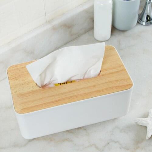 Wooden Tissue Box European Style Home Tissue Container Towel Napkin Tissue Holder Case for Office Home Decoration