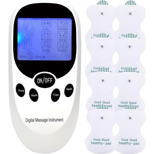 Dual Channel TENS Massager EMS Unit 6 Modes Muscle Stimulator for Pain Relief Therapy Electronic Pulse Muscle Machine 8 Pads NEW