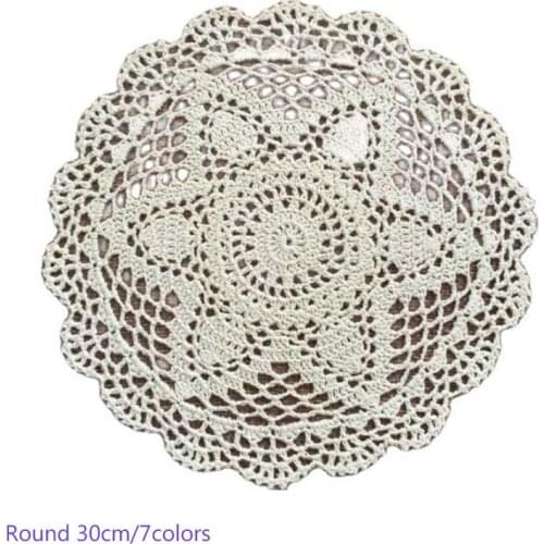 Elegant Lace cotton placemat cup coaster mug kitchen dining Round table place mat cloth Crochet tea coffee doily party drink pad
