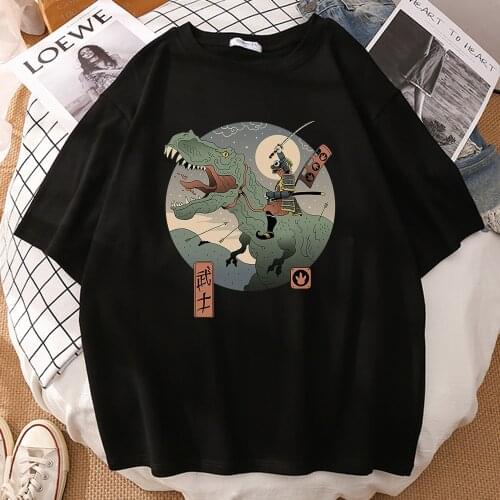 Dinosaur Personality Printing T Shirt Mens Summer Japanese Anime Man T-Shirt Harajuku Fashion Tops Korean Casual Streetwear