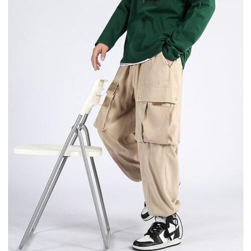 GlacialWhale Mens Cargo Pants Men Fashion Khaki Baggy Hip Hop Joggers Korean Style Japanese Streetwear Trousers Pants For Men