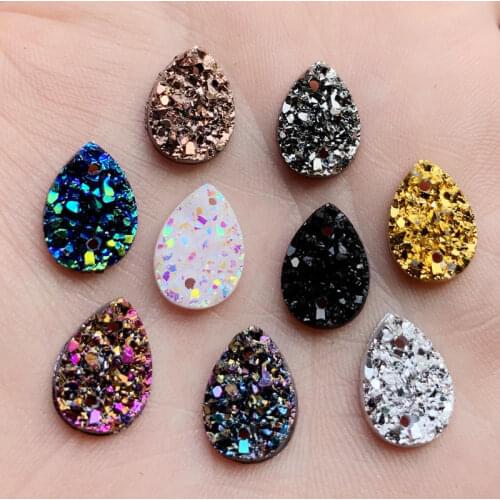 10*14mm Resin Cabochons Teardrop Cameo Flat Back Cabochon Supplies for Jewelry Finding 50pcs -A93*5