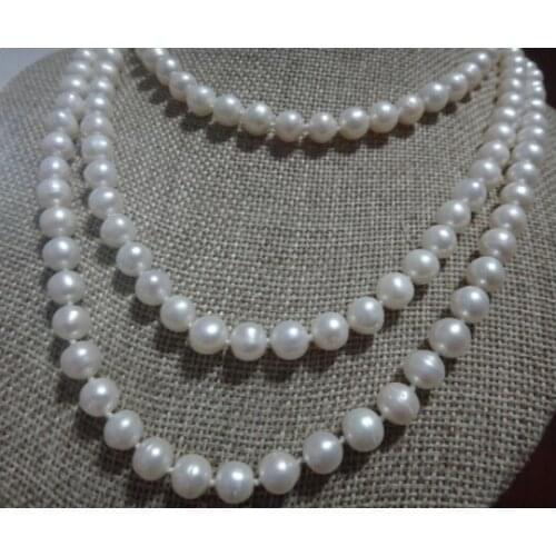 50" 8-9mm natural south sea white round pearl necklace