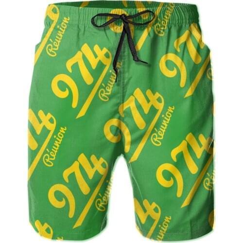 Summer Men Causal Shorts Breathable Quick Dry Humor Graphic R181 running 974 Reunion Island Classic Pants