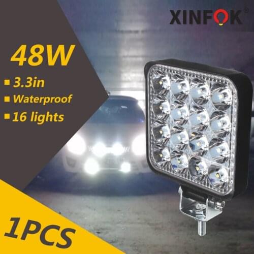 Mini Offroad LED Bar 12V 24V Square LED Work Light for Car Truct Boat 4x4 Tractor 42W 48W Spotlight LED Light Bar