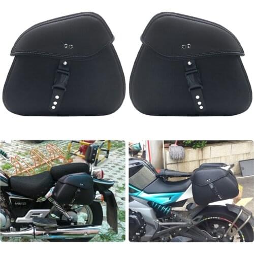 Motorcycle saddle bag side storage triangle bag waterproof sports version storage tool triangle bag Black snap medium