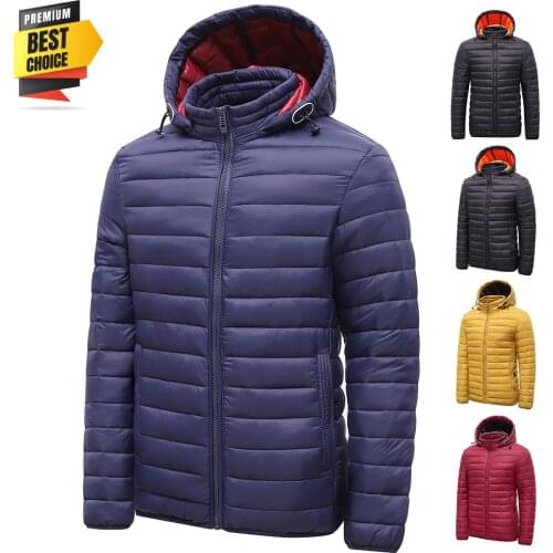 Mens 2021 Autumn Winter Classic Hooded Warm Parkas Jacket Coat Men Outwear Casual Vintage Detachable Hat Outfits Warm Parka Men