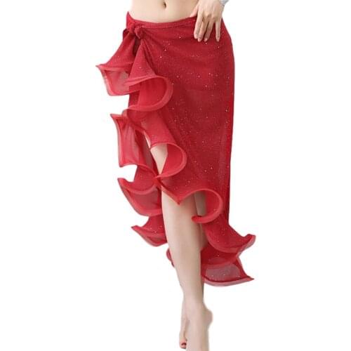 2019 Women Dance Wear Belly Dance Clothing Costume Accessories Stretch Wrap Belts Hip Scarf Falbala One-piece Over Skirt