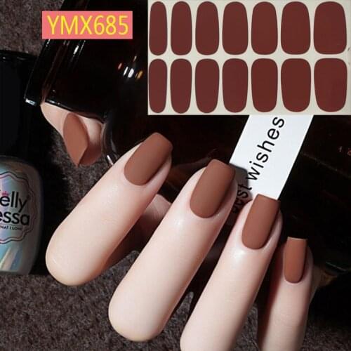 14Tips Nail Art DIY Full Cover Waterproof Self Adhesive Stickers Polish Foils Tips Wraps Shiny Nail Decals Manicure For Women