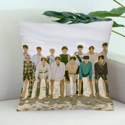 SEVENTEEN Pillow Cover Bedroom Home Office Decorative Pillowcase Square Zipper Pillow Cases Satin Soft