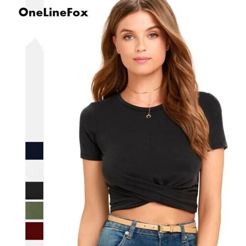 Женские базовые футболки ONE LINE FOX China At AliExpress