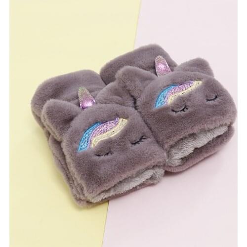 Cute Unicorn Cartoon Winter Plush Soft Thick Girls Baby Gloves Boys Winter Warm Costume Accessories Children Fashion Gloves