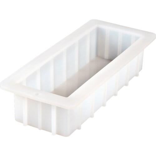Rectangular Silicone Soap Mold 40 Ounce 10'' Flexible Easy Removal White Loaf Mould
