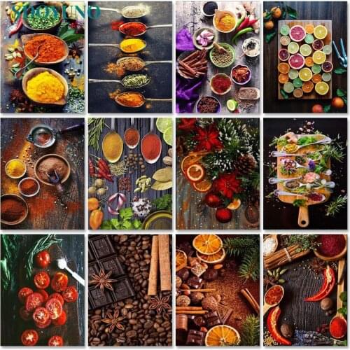 SDOYUNO 60x75cm Paint By Numbers For Adult Delicious Food DIY Oil Painting By Numbers On Canvas Frameless Number Painting