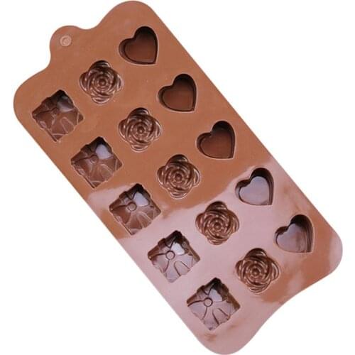 Silicone Chocolate Mold DIY Rose Cake Mold Heart Candy Mold Cake Decoration Mold for Baking Kitchen Tools