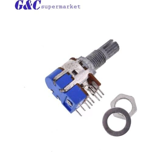 Stereo B50K Ohm Dual Linear B Type Taper Volume Control Potentiometer Switch 50K R125G