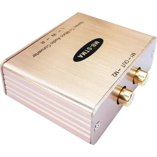 Stereo to Mono Audio Adapter Stereo Audio to mono Converter Stereo Audio Mixer with isolation output 2-CH Audio Mixer