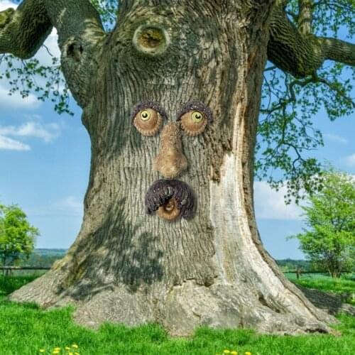 Glow Old Man Tree Hugger Garden Peeker Yard Art Outdoor Tree Funny Old Man Face Sculpture Whimsical Tree Face Garden Decoration