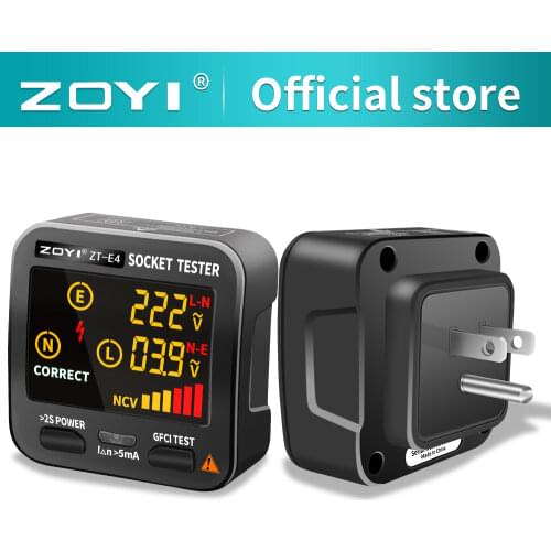 ZOYI Colored LED Screen Socket Tester ZTE2, ZTE4, ZTE10 with Leakage Protection
