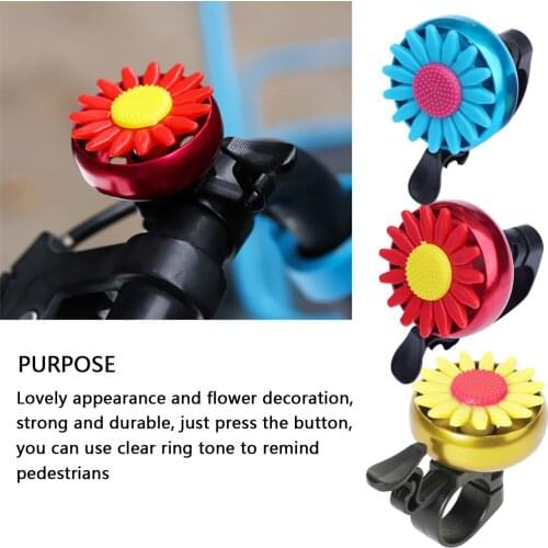 Bike Small Bell Cute Daisy Iron Plastic Flower Bicycle Bell Smart Decorative children Cycling Ring Alarm Sports Riding Equipment